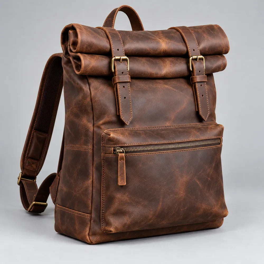 Zaino roll-top Porta Romana, colore marrone